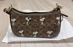 Coach X Peanuts Teri Shoulder Bag In Signature Canvas With Snoopy Print