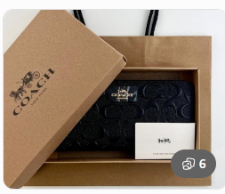 Coach F53834 Long Zip Around Wallet Signature Leather Black Japan New
