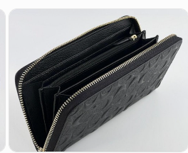 Coach F53834 Long Zip Around Wallet Signature Leather Black Japan New